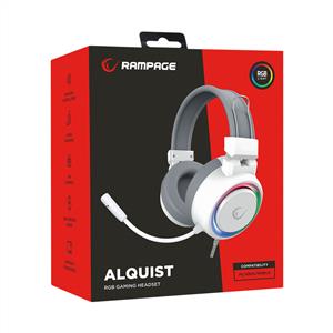 RAMPAGE SN-R10 ALQUIST 3,5MM RGB GAMİNG OYUNCU MİKROFONLU KULAKLIK-BEYAZ