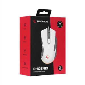 RAMPAGE SMX-R22 PHOENIX V2 12800 DPI RGB KABLOLU GAMING MOUSE-BEYAZ