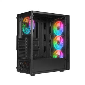 RAMPAGE PLAID V5 600W 80PLUS BRONZE 4x120mm RGB FANLI MidT ATX SİYAH KASA
