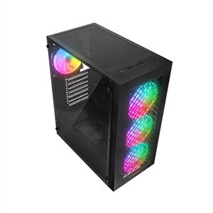 RAMPAGE PLAID V5 600W 80PLUS BRONZE 4x120mm RGB FANLI MidT ATX SİYAH KASA