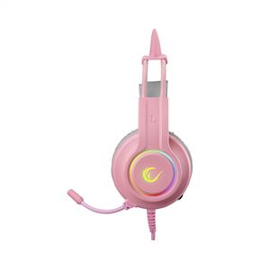 Rampage RM-K91 X-CATTY Pembe USB 7.1 Version RGB Gaming Oyuncu Mikrofonlu Kulaklık