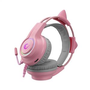 Rampage RM-K91 X-CATTY Pembe USB 7.1 Version RGB Gaming Oyuncu Mikrofonlu Kulaklık