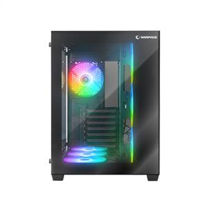 RAMPAGE ICEBLADE PRO BLACK 7x120mm ARGB FANLI MidT ATX GAMING KASA