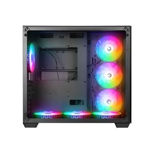 RAMPAGE ICEBLADE PRO BLACK 7x120mm ARGB FANLI MidT ATX GAMING KASA
