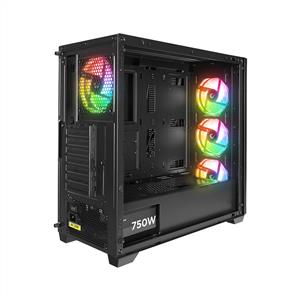RAMPAGE ELYSIAN MESH SİYAH 4x120mm ARGB FANLI 750W 80PLUS BRONZE MidT ATX GAMING KASA