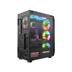 RAMPAGE HOLLOW 4x120mm ARGB FANLI 650W 80Plus MidT ATX GAMING KASA