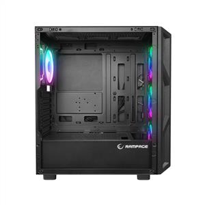 RAMPAGE HUMBLE MESH SİYAH 4x120mm RGB Fanlı 650W 80Plus BRONZE MidT ATX GAMING KASA