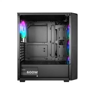 RAMPAGE ARMOR V2 4x120mm RGB FANLI 600W 80PLUS BRONZE MidT ATX GAMING KASA