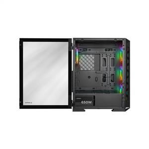 RAMPAGE GLARE MESH SİYAH 4x120mm ARGB Fanlı 650W 80PLUS MidT ATX GAMING KASA
