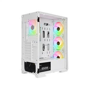 RAMPAGE GLARE MESH BEYAZ 4x120mm ARGB Fanlı 650W 80PLUS MidT ATX GAMING KASA