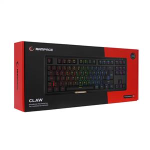 RAMPAGE CLAW RED RAINBOW RED SWITCH MEKANİK GAMING KLAVYE-SİYAH