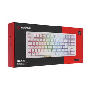 RAMPAGE CLAW BEYAZ BLUE RAINBOW BLUE SWITCH MEKANİK GAMING KLAVYE