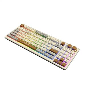 RAMPAGE CYCLONE MEMBRANE SWITCH GAMING KLAVYE-KREM/KAHVERENGİ/GRİ