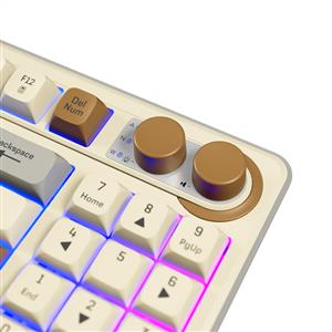 RAMPAGE CYCLONE MEMBRANE SWITCH GAMING KLAVYE-KREM/KAHVERENGİ/GRİ