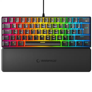 RAMPAGE ALLY K11 SİYAH RGB RED SWITCH MEKANİK GAMING KLAVYE-SİYAH