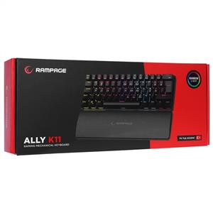 RAMPAGE ALLY K11 SİYAH RGB RED SWITCH MEKANİK GAMING KLAVYE-SİYAH