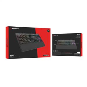 RAMPAGE BERU Siyah 2.4G+BT WİRELESS RED SWITCH MEKANİK GAMING KLAVYE SLIM LOW-SİYAH