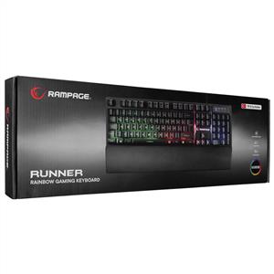 RAMPAGE KB-RX77 RUNNER RAINBOW Q BILEK DESTEKLI GAMING KLAVYE-SIYAH