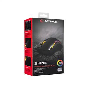 RAMPAGE SMX-R15 SHINE 10000 DPI RGB KABLOLU GAMING MOUSE-SİYAH/GRİ