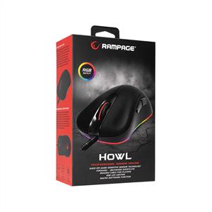 RAMPAGE SMX-R50 HOWL 6400 DPI RGB KABLOLU GAMING MOUSE-SİYAH