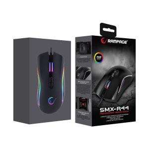 RAMPAGE SMX-R44 6400 DPI RGB KABLOLU GAMING MOUSE-SİYAH