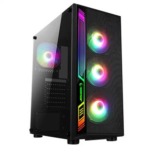 RAMPAGE RAMPART RGB MESH 600W 80 PLUS BRONZE 4x120mm RGB FANLI USB 3.0 KASA