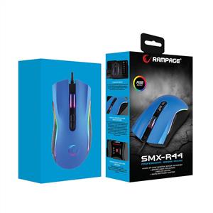 RAMPAGE SMX-R44 6400 DPI RGB KABLOLU GAMING MOUSE-MAVİ