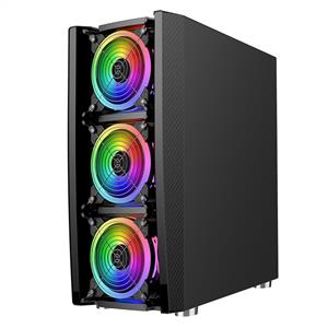 RAMPAGE HACKER 4x120mm RGB FANLI 600W 80PLUS BRONZE MidT ATX GAMING KASA