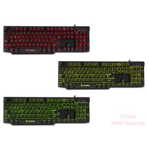 Rampage KB-R8 Siyah USB 3 Farklı Aydınlatmalı Q Mekanik Hisli Klavye