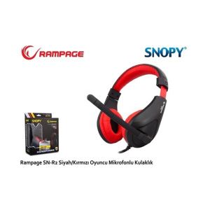 RAMPAGE SN-RU2 OYUNCU MİKROFONLU USB KULAKLIK- (SİYAH/KIRMIZI)