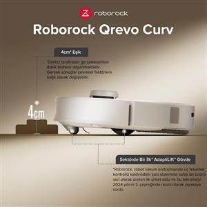 Roborock Q Revo Curv Akıllı Robot Süpürge Beyaz