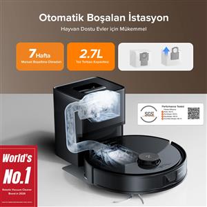 Roborock Q8 Max Pro Plus Robot Süpürge Siyah