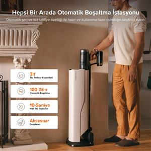 Roborock H60 Hub Ultra Beyaz Dikey Süpürge