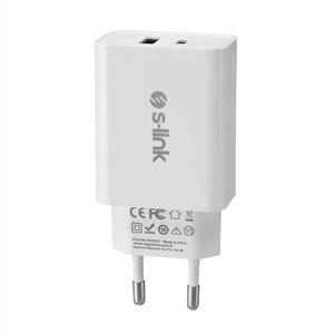 S-LİNK SL-EC60 20W PD 3.0 HIZLI ŞARJ TYPE C + USB A HIZLI BEYAZ EV ŞARJ ADAPTÖR