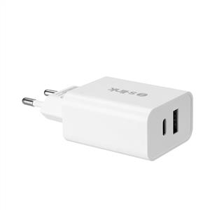 S-LİNK SL-EC60 20W PD 3.0 HIZLI ŞARJ TYPE C + USB A HIZLI BEYAZ EV ŞARJ ADAPTÖR