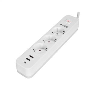 S-LINK SPG03TC 2 USB+1TYPEC 100%BAKIR 750JOULE 3LÜ ANAHTARLI AKIM KORUMALI PRİZ