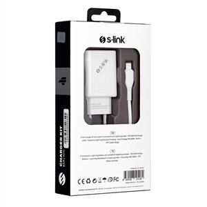 S-link SL-EC40L 5V 2400MA Lightning Kablolu Beyaz Ev Şarj Adaptörü