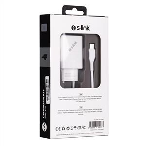 S-link SL-EC40T 12W Type-C Kablolu Beyaz Ev Şarj Adaptörü