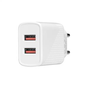 S-link SL-EC50L 5V 2400MA Lightning Kablolu 2 USB Çıkışlı Beyaz Ev Şarj Adaptörü