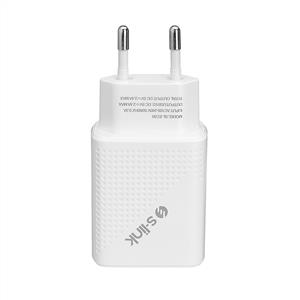 S-link SL-EC50L 5V 2400MA Lightning Kablolu 2 USB Çıkışlı Beyaz Ev Şarj Adaptörü