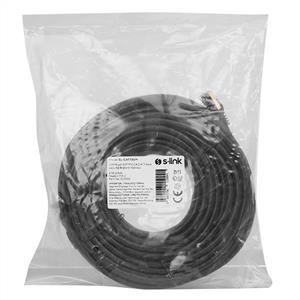 S-link SL-CAT730M 30m Siyah S/FTP CCA CAT7 Gold Uçlu Ağ Bağlantı Kablosu