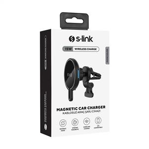 S-link SW-CWF58 Magnet 15W Siyah Kablosuz Araç Şarj Cihazı