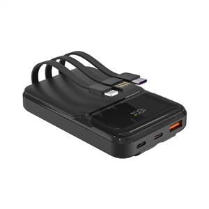 S-link P104 10000mAh PRM Dahili Kablolu HSC22.5W+PD20W Siyah LCD Powerbank