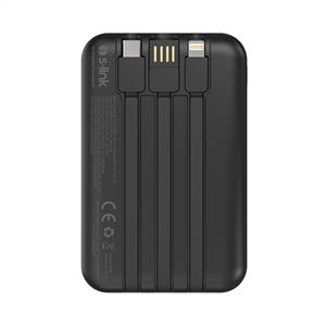 S-link P104 10000mAh PRM Dahili Kablolu HSC22.5W+PD20W Siyah LCD Powerbank
