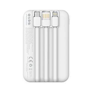 S-link P104 10000mAh PRM Dahili Kablolu HSC22.5W+PD20W Beyaz LCD Powerbank