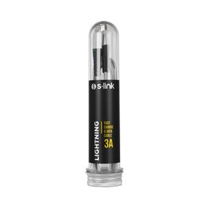 S-link SL-STM55PD 3A Fast Şarj TypeC to Lightning Silver Data + Sarj Kablosu