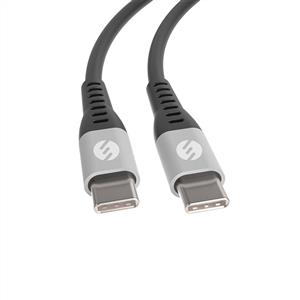 S-link SL-STM55TP 3A Fast Şarj TYPE-C TO TYPE-C Silver Data + Sarj Kablosu