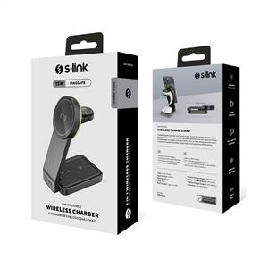 S-link SW-CWF100 Telefon Kulaklık Saat 15W 3 'in 1 Magsafe Kablosuz Şarj Cihazı