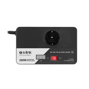 S-link SL-200W-V 200W DC 12V - AC 230V Çakmaktan Power Inverter
