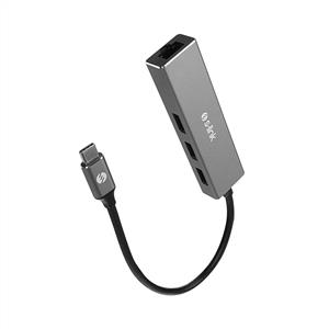 S-link SWV-USBC027 Gri Metal Type-C to 3*USB3.0 10/100/1000Mbps Adaptör